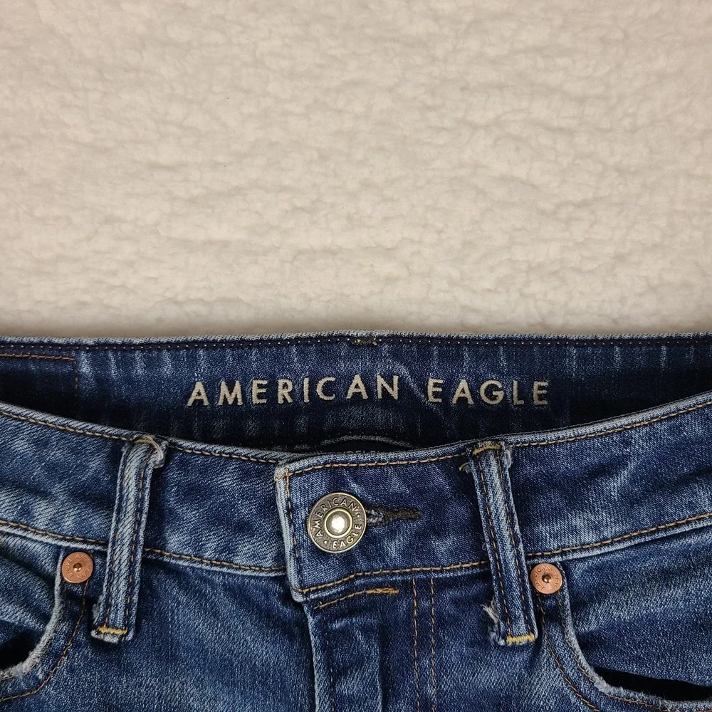 American Eagle Jeans Mens 28x34 Blue Airflex + Relaxed Straight‎ Dark Wash Denim
